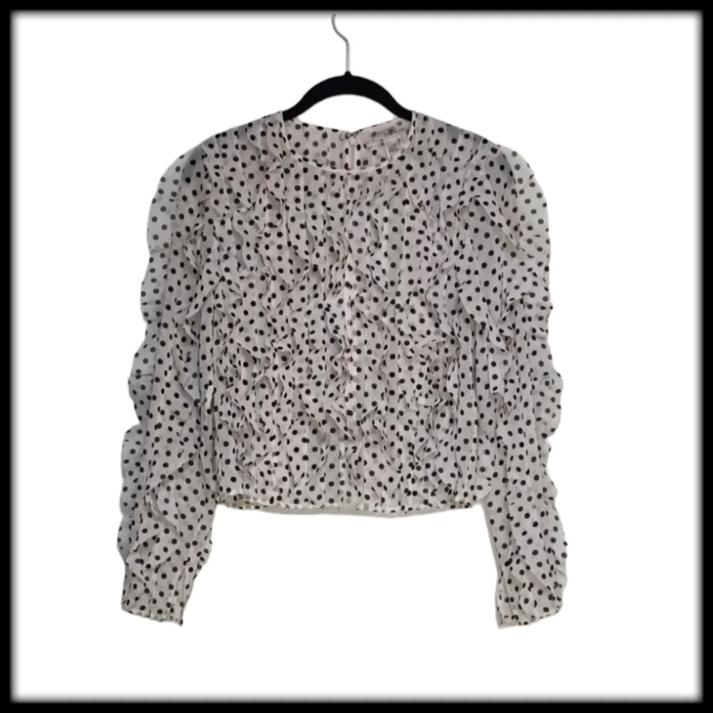 GIAMBATTISTA VALLI x H&M ruffled pink with black dots top size 2